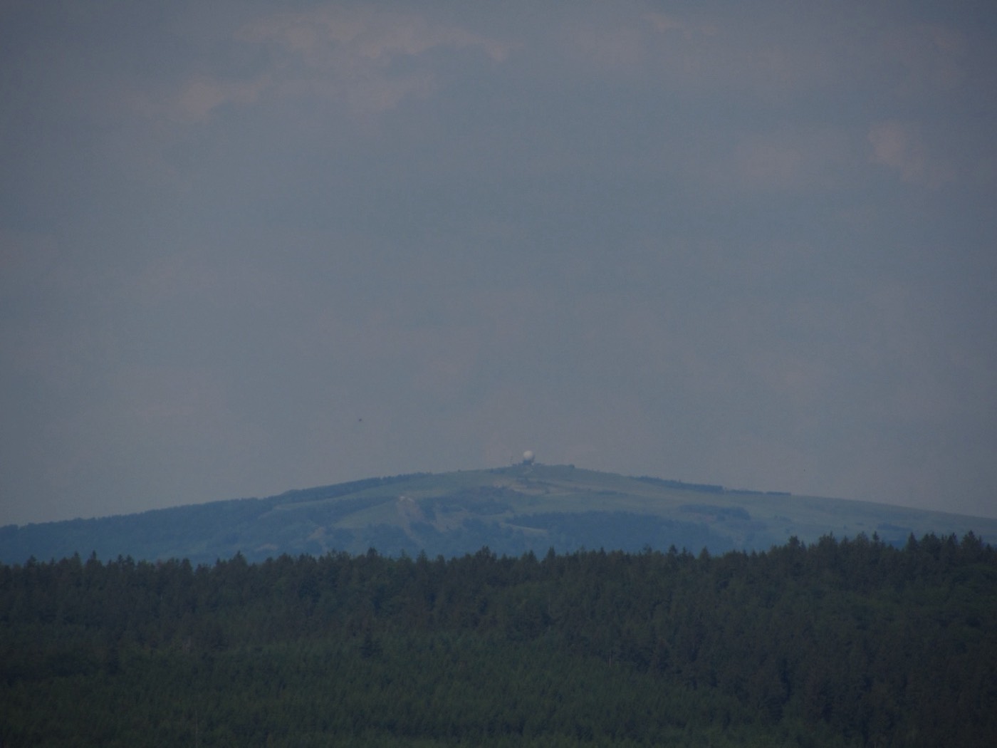 The open grassy dome of the Wasserkuppe in the Rhön, highest point of Hesse